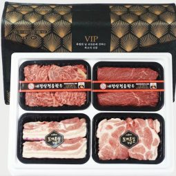 [내장산정읍한우]한우한돈세트1호 4구(2.2kg)등심,양지,삼겹,목살 각600g
